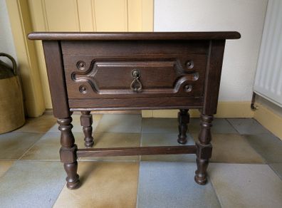 Antique wood bedside locker