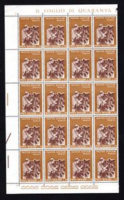 1969 Vatican City The Journey of Pope Paul to Africa Commemorative Stamps Block of 20 Mint Never Hinged (MNH)