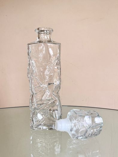 Vintage French Glass Decanter / Carafe, Mid Century, Whitefriars Style