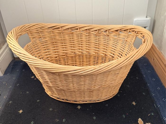 Matching Wicker Laundry Baskets x 3