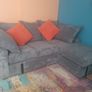 Grey Cord 3 Seater Corner Chaise - Like New Image 3