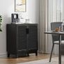 Sideboards for Living Room Black Kitchen Storage Cupboard Accent Cabinet with Adjustable Shelves, Magnetic Closure, Anti-tip Image 5