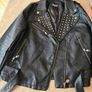 black leather jacket with studs Image 9