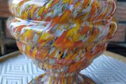 Franz Welz Bohemian Multi Colour Spatter Art Glass Vase
