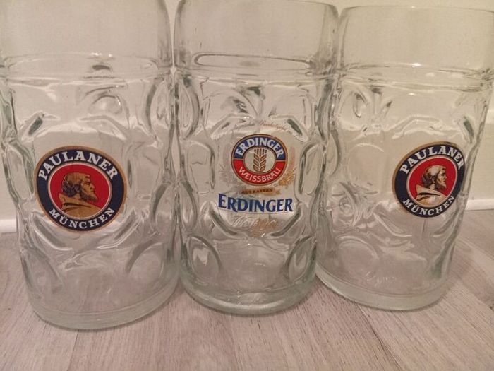 Original Erdinger Weissbrau 1litre Beer Glasses