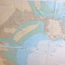 Large Framed Topographic \ Bathymetric \ Nautical Map of Dublin Bay Image 4