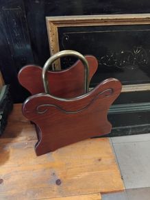 wood and brass Magazine Rack