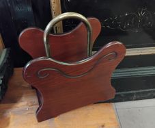 wood and brass Magazine Rack