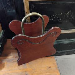 wood and brass Magazine Rack