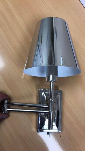 Polished Nickel Metal Light Swing Arm and Toggle Switch