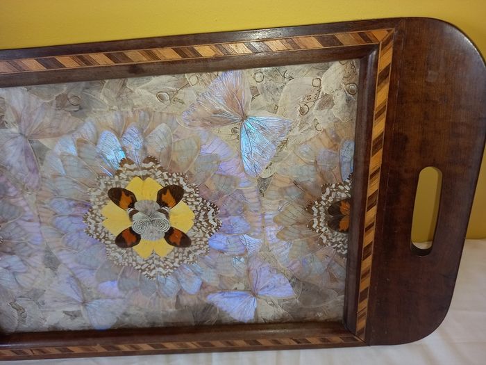 Antique \ Vintage Serving Dark Hardwood Tray