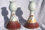 COOL MOUNTAIN POTTERY (Jack O'Pasty, Youghal, County Cork) - a pair of stylish candle holders. PRICE REDUCED