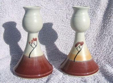 COOL MOUNTAIN POTTERY (Jack O'Pasty, Youghal, County Cork) - a pair of stylish candle holders. PRICE REDUCED
