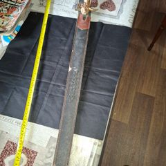Antique Sword with Hilt, The hilt features a demonic face at the pommel, often representing a wrathful deity like Mahakala or Hayagriva Postage Available
