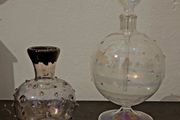 Antique luste glass perfume bottle &amp; vase