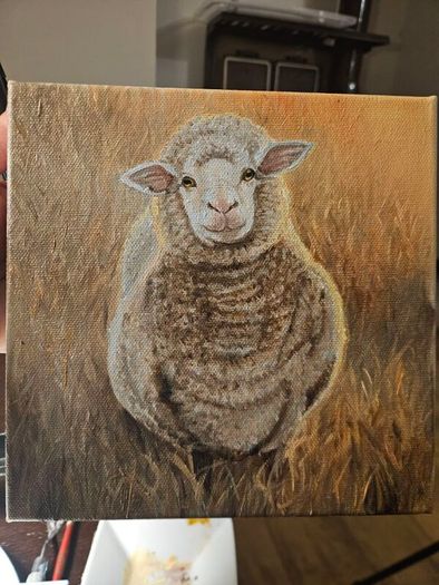 Original Oil Painting   "Golden Lamb "