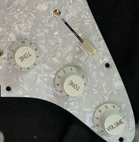 Fender Squier Stratocaster harness wired up to volume pot 2 tone potentiometers