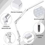 LED Desk Lamp with Clip Eye Protection Desk Lamps for Study - Swing Arm USB Desk Lamp Office - 3 Light Modes x 10 Brightness Levels - 5V/2A Adapter White Image 4
