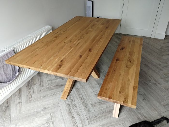 Oak 2M Rectangular Dining Table & Chairs