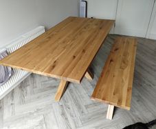 Oak 2M Rectangular Dining Table & Chairs