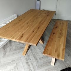 Oak 2M Rectangular Dining Table & Chairs