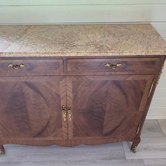 Antique French Louis XV Marble-Top Sideboard/Buffet