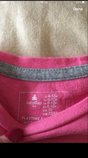 Girls gap teeshirt 6/12 mths never worn