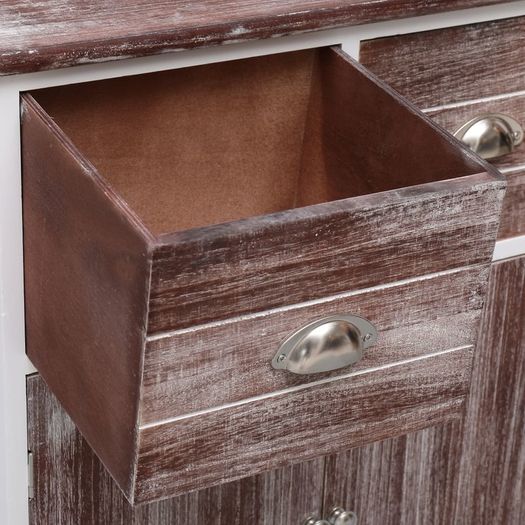 Side Cabinet Brown and White 60x30x75 cm Paulownia Wood