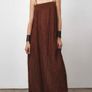 Reduced Zara Boho Rust Ramie & Cotton Crinkle Long Dress  Size XL UK 14 Image 4
