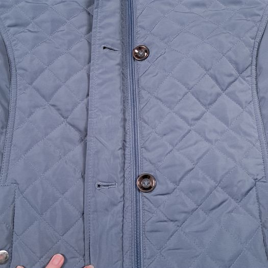 Isle Collection Slate Blue Grey Diamond Quilted Jacket 18UK/46EU