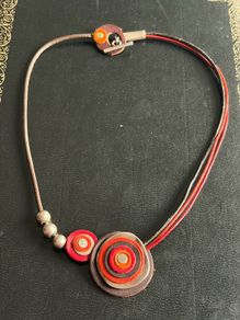 silver and leather necklace