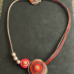 silver and leather necklace