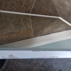 Large square white framed mirror 70cm