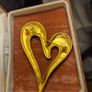 Vintage Golden Large Heart Broich Image 4