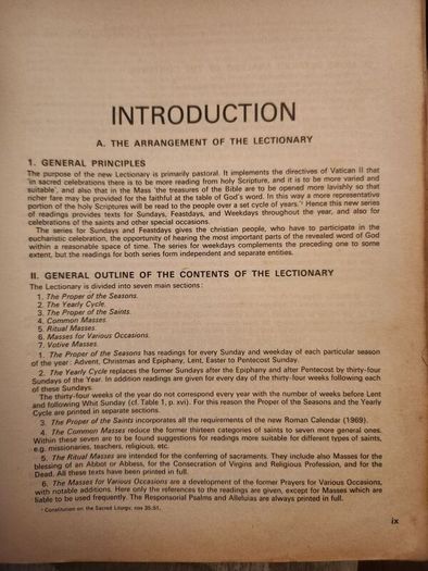 Lectionary. Readers Edition.  Jerusalem Bible Version.large Volume 1970 Paperback In Fair Condition. See Photos For Same.