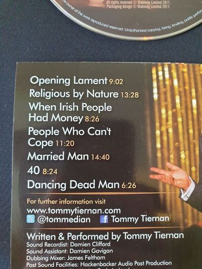 Tommy Tiernan Crooked Man CD Audiobook Irish Stand Up Comedy Ireland