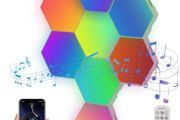Hexagon Lights - 8 Pack RGB LED Lights, App-Controlled Hexagonal Smart Lighting Panels Sync to Music for Room, Bar, Gaming Setup, Bedroom
