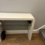 White Console table with glass shelf Image 2
