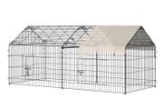 Metal Rabbit Run Playpen, Guinea Pig Cage, 220 x 103 x 103cm, Beige