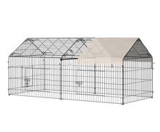Metal Rabbit Run Playpen, Guinea Pig Cage, 220 x 103 x 103cm, Beige