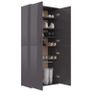 Shoe Cabinet High Gloss Grey 80x39x178 cm Chipboard Image 3