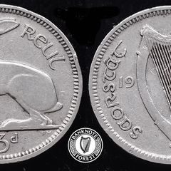[#857] - Ireland 1934 | Irish 3d | Three Pence | Hare | KM.4