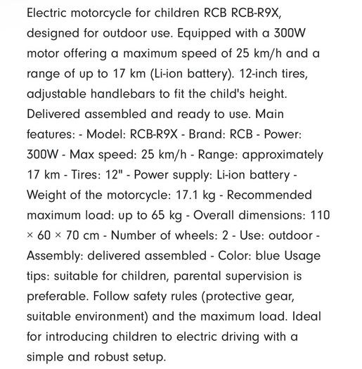 Evercross kids electric bike