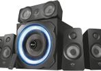 Tytan 5.1 Surround Sound Speaker System, PC Speakers with Subwoofer, UK Plug, LED Illuminated, 180 W - Black/Blue