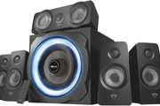 Tytan 5.1 Surround Sound Speaker System, PC Speakers with Subwoofer, UK Plug, LED Illuminated, 180 W - Black/Blue