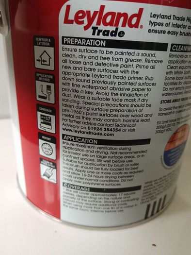 Black high gloss oil 2.5 liters paint for interior and exterior use