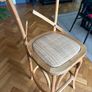 2 x oak and rattan bar stools Image 3