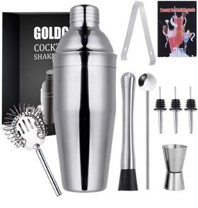 Cocktail Making Set 9pcs Cocktail Shaker Set Stainless Steel Bar Tool Set Bartender Kit (FREE POSTAGE)