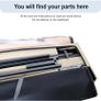 King Bed Frame, White, Upholstered Wooden Slat Bed Frame with Headboard, Easy Assembly, Underbed Storage, No Box Spring Needed 150x200 Image 7