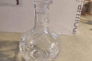 SMALL 22 CM. TALL Crystal Cut and Beveled Decanter NO STAMP